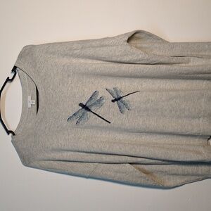 J.Jill Dragonfly Sweater Gray Blue, Size XL